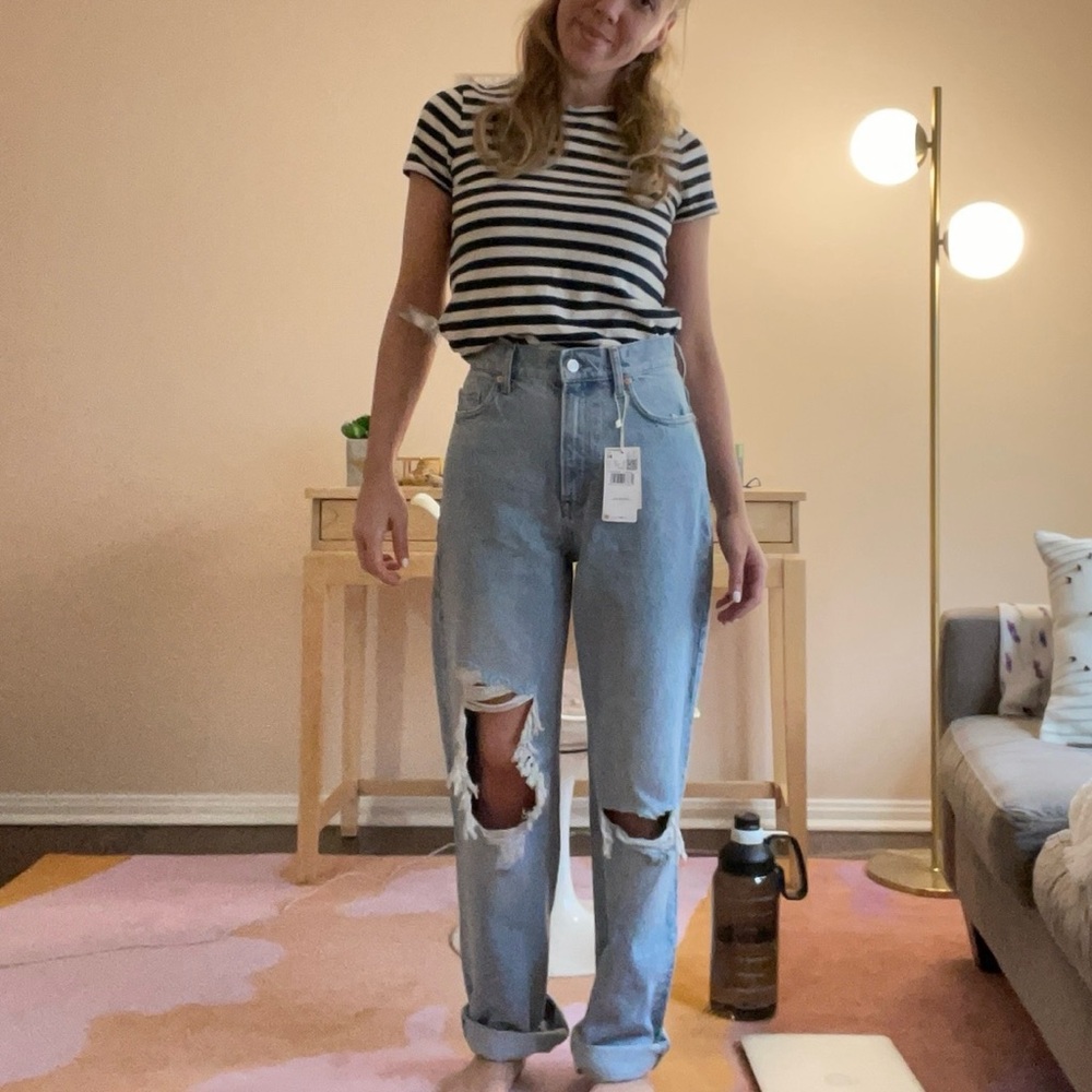 Mango Straight Leg High Waist Denim - Picture 4 of 9